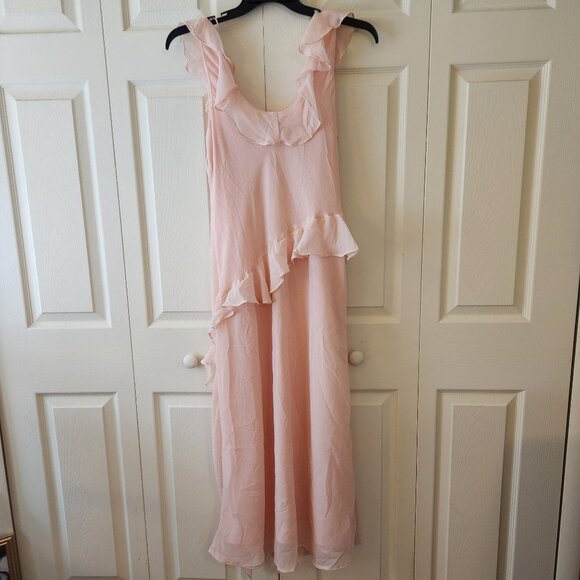 A New Day Light Pink Ruffled Sleeveless Midi Dress Size L NWT - Picture 10 of 14